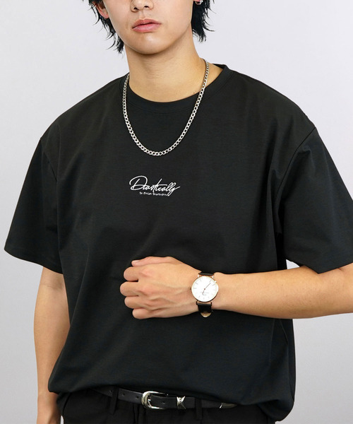 Ammie(アミー)の「接触冷感 ワンポイント刺繍 Tシャツ 半袖(Tシャツ/カットソー・メンズ・ブラック系その他3/ネイビー系2/ホワイト系3/ブラック系2/ブラック系3/ホワイト系2/ネイビー系3/ブラック系その他2・M/L/LL)」の16枚目の写真