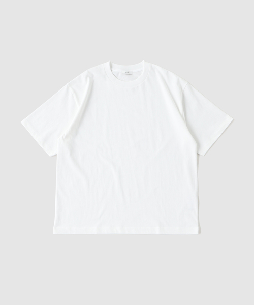 ATON(エイトン)の「ATON(エイトン) FRESCA PLATE LOOSE FIT T-SHIRT(Tシャツ/カットソー・メンズ・ホワイト/ライトグレー/ブラック・4/6)」の1枚目の写真