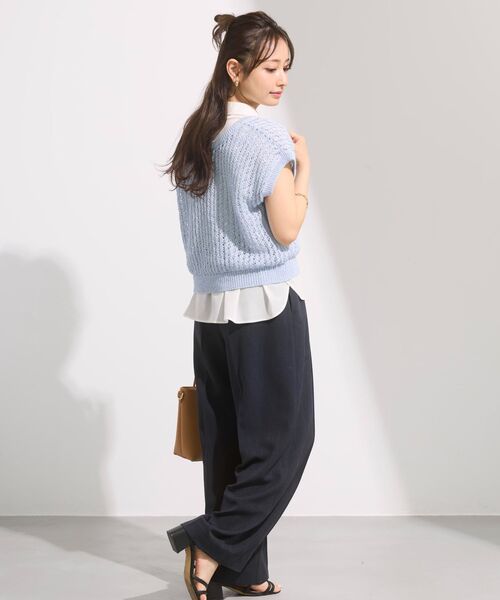 COHINA(コヒナ)の「トリアセリネンライクドロストワイドパンツ 【低身長・小柄女性】(その他パンツ・レディース・ネイビー/グレイッシュベージュ・SHORT/REGULAR)」の19枚目の写真