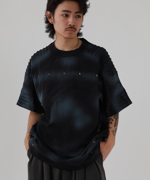 FUNALIVE（ファンアライブ）の「ABETTOR アンティークスタッヅ肩パイピングデザインブラスト加工BIG-SS/T 半袖（Tシャツ/カットソー・メンズ・ブラック/ホワイト・FREE）」の15枚目の写真