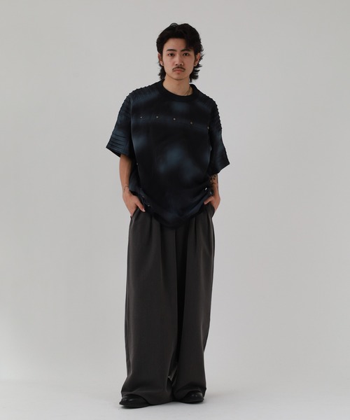 FUNALIVE（ファンアライブ）の「ABETTOR アンティークスタッヅ肩パイピングデザインブラスト加工BIG-SS/T 半袖（Tシャツ/カットソー・メンズ・ブラック/ホワイト・FREE）」の11枚目の写真