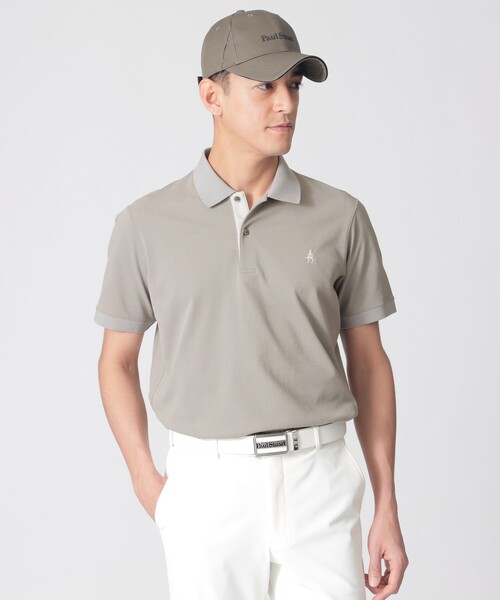 Paul Stuart(ポールスチュアート)の「【GOLF Men’s/吸水速乾/UVカット/保型性/イージーケア】PSアイコニックロゴ半袖ポロシャツ(ポロシャツ・メンズ・ホワイト/ブラック/グレー/パープル系その他/ダークネイビー/ブルー系その他2・M/L/XL)」の3枚目の写真