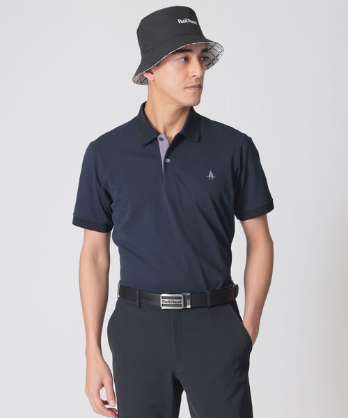 Paul Stuart(ポールスチュアート)の「【GOLF Men’s/吸水速乾/UVカット/保型性/イージーケア】PSアイコニックロゴ半袖ポロシャツ(ポロシャツ・メンズ・ホワイト/ブラック/グレー/パープル系その他/ダークネイビー/ブルー系その他2・M/L/XL)」の4枚目の写真