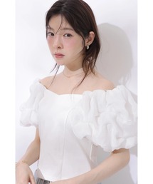 レースヘムロゴプリントTシャツ（Tシャツ/カットソー）｜Rirandture