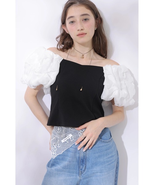 Rirandture(リランドチュール)の「フワフワスリーブカットトップス(Tシャツ/カットソー・レディース・ライトイエロー/オフホワイト/ブラック系その他2・2)」の18枚目の写真