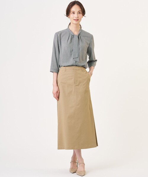 J.PRESS（ジェイプレス）の「【シーンレスに活躍】ウォッシャブルキュプラツイル ボウタイ ブラウス（シャツ/ブラウス・レディース・ダークブラウン系1/ブラック系3/ブルー系/パープル系1・9/11）」の9枚目の写真
