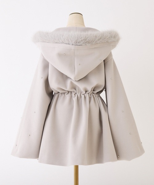 one after another NICE CLAUP(ワンアフターアナザーナイスクラップ)の「【リバイバル】ビジュー付き女の子コート(その他アウター・レディース・オフホワイト/チャコールグレー/グレー/ベビーピンク・FREE)」の15枚目の写真