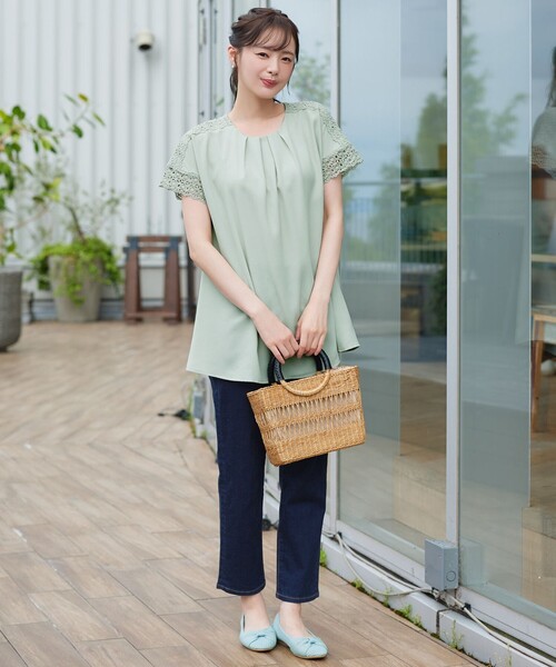Tiaclasse(ティアクラッセ)の「ケミカルレースチュニック(Tシャツ/カットソー・レディース・ミント/ネイビー/ブラック・XXL/XL)」の6枚目の写真