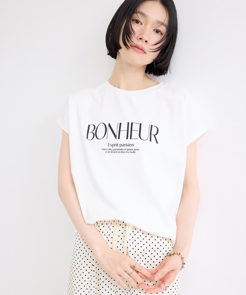 le cercle ADAM ET ROPE'(ルセルクルアダムエロペ)の「ロゴプリントTシャツ(Tシャツ/カットソー・レディース・ブラウン/ホワイト/ブラック・FREE)」の2枚目の写真