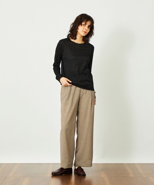 MACKINTOSH PHILOSOPHY(マッキントッシュ フィロソフィー)の「GREY LABEL リネンミックスチェックパンツ(その他パンツ・レディース・ベージュ系その他4・2)」の3枚目の写真