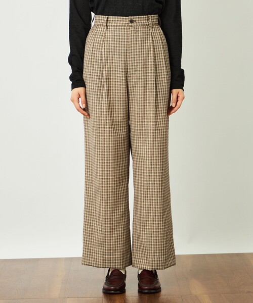 MACKINTOSH PHILOSOPHY(マッキントッシュ フィロソフィー)の「GREY LABEL リネンミックスチェックパンツ(その他パンツ・レディース・ベージュ系その他4・2)」の4枚目の写真