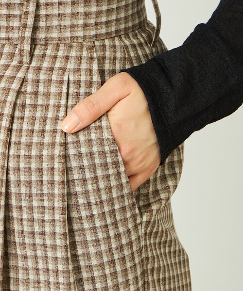 MACKINTOSH PHILOSOPHY(マッキントッシュ フィロソフィー)の「GREY LABEL リネンミックスチェックパンツ(その他パンツ・レディース・ベージュ系その他4・2)」の7枚目の写真