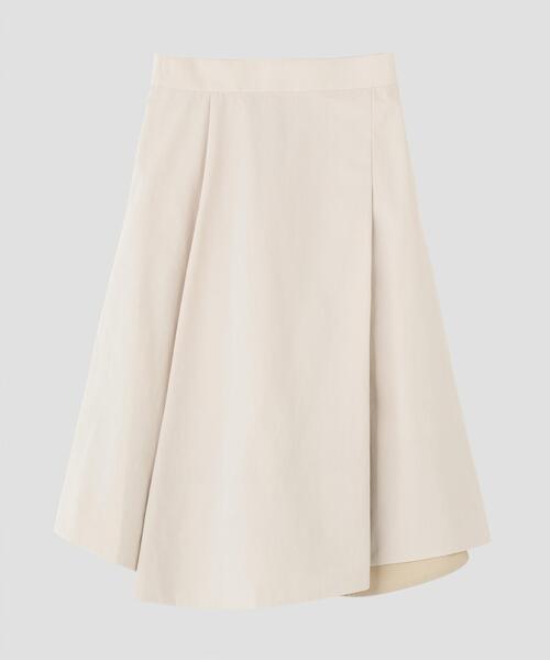 YLEVE(イレーヴ)の「YLEVE / RECYCLE POLYESTER SKIRT(スカート・レディース・ベージュ/ネイビー・2/0/1)」の1枚目の写真