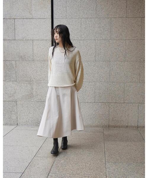 YLEVE(イレーヴ)の「YLEVE / RECYCLE POLYESTER SKIRT(スカート・レディース・ベージュ/ネイビー・2/0/1)」の10枚目の写真