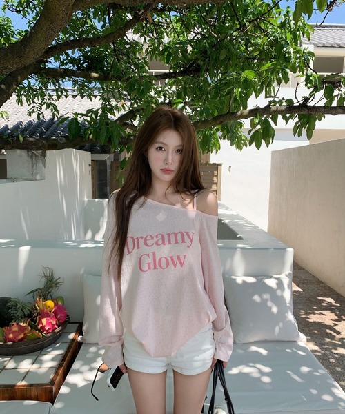 AsheKsha(アシクシャ)の「アルファベットプリント長袖Tシャツ(Tシャツ/カットソー・レディース・ピンク・M)」の5枚目の写真