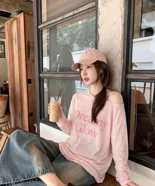 AsheKsha(アシクシャ)の「アルファベットプリント長袖Tシャツ(Tシャツ/カットソー・レディース・ピンク・M)」の10枚目の写真