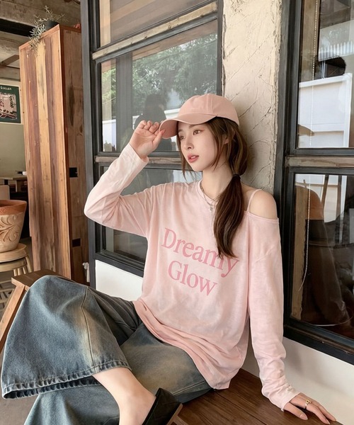 AsheKsha(アシクシャ)の「アルファベットプリント長袖Tシャツ(Tシャツ/カットソー・レディース・ピンク・M)」の11枚目の写真