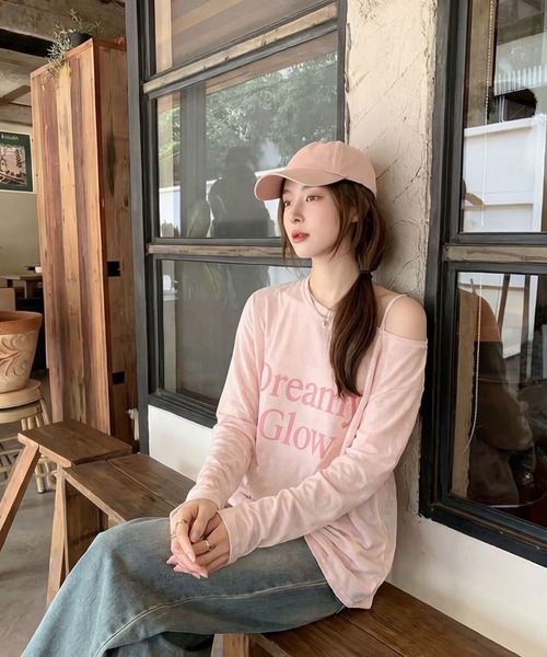 AsheKsha(アシクシャ)の「アルファベットプリント長袖Tシャツ(Tシャツ/カットソー・レディース・ピンク・M)」の12枚目の写真