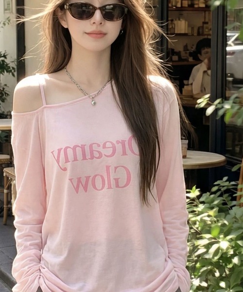 AsheKsha(アシクシャ)の「アルファベットプリント長袖Tシャツ(Tシャツ/カットソー・レディース・ピンク・M)」の16枚目の写真