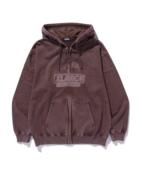XLARGE(エクストララージ)の「WASHED SLANTED OG ZIP HOODED SWEATSHIRT(パーカー・メンズ・グレー/ブラウン/ブルー/ブラック・S/M/L/XL)」の4枚目の写真