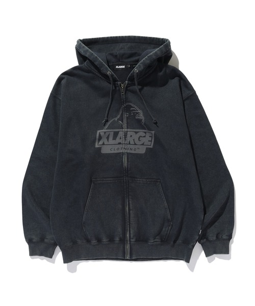 XLARGE(エクストララージ)の「WASHED SLANTED OG ZIP HOODED SWEATSHIRT(パーカー・メンズ・グレー/ブラウン/ブルー/ブラック・S/M/L/XL)」の2枚目の写真