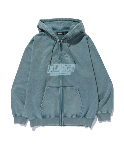 XLARGE(エクストララージ)の「WASHED SLANTED OG ZIP HOODED SWEATSHIRT(パーカー・メンズ・グレー/ブラウン/ブルー/ブラック・S/M/L/XL)」の14枚目の写真