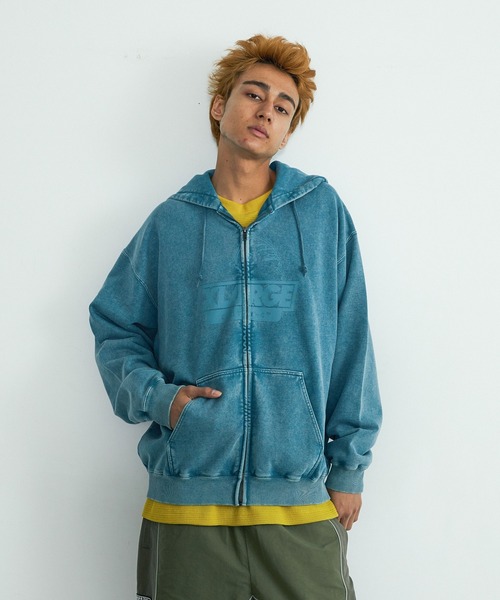 XLARGE(エクストララージ)の「WASHED SLANTED OG ZIP HOODED SWEATSHIRT(パーカー・メンズ・グレー/ブラウン/ブルー/ブラック・S/M/L/XL)」の5枚目の写真