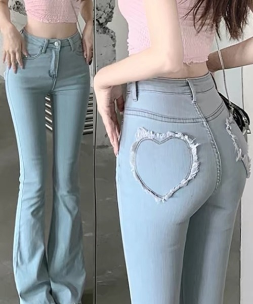 ViViDAY（ビビデー）の「バックハートポケット　フレアデニムパンツ（デニムパンツ・レディース・サックスブルー・L/M/S）」の18枚目の写真