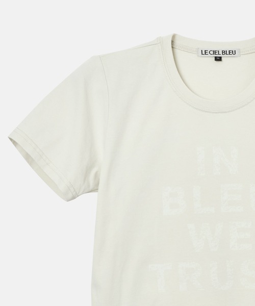 LE CIEL BLEU（ルシェルブルー）の「インブルーウィートラストTシャツ / In Bleu We Trust T-Shirt（Tシャツ/カットソー・レディース・オフホワイト/チャコールグレー・36/38）」の9枚目の写真