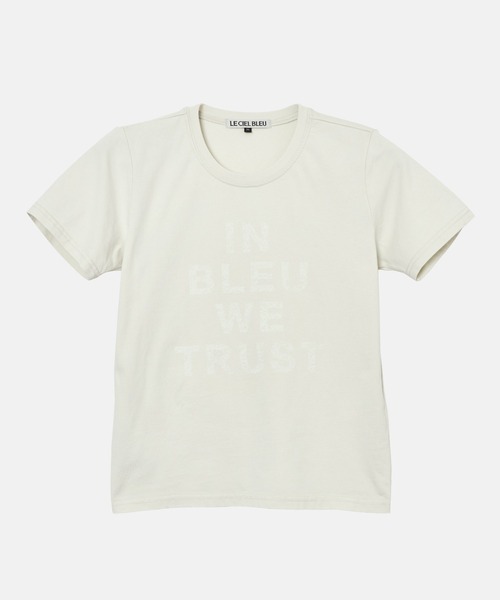 LE CIEL BLEU（ルシェルブルー）の「インブルーウィートラストTシャツ / In Bleu We Trust T-Shirt（Tシャツ/カットソー・レディース・オフホワイト/チャコールグレー・36/38）」の8枚目の写真
