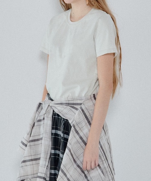 LE CIEL BLEU（ルシェルブルー）の「インブルーウィートラストTシャツ / In Bleu We Trust T-Shirt（Tシャツ/カットソー・レディース・オフホワイト/チャコールグレー・36/38）」の4枚目の写真