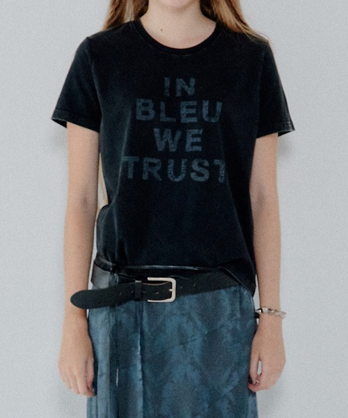 LE CIEL BLEU（ルシェルブルー）の「インブルーウィートラストTシャツ / In Bleu We Trust T-Shirt（Tシャツ/カットソー・レディース・オフホワイト/チャコールグレー・36/38）」の16枚目の写真