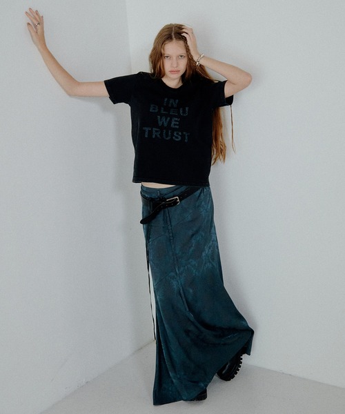 LE CIEL BLEU（ルシェルブルー）の「インブルーウィートラストTシャツ / In Bleu We Trust T-Shirt（Tシャツ/カットソー・レディース・オフホワイト/チャコールグレー・36/38）」の11枚目の写真
