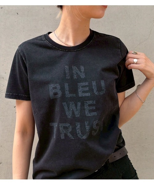 LE CIEL BLEU(ルシェルブルー)の「インブルーウィートラストTシャツ / In Bleu We Trust T-Shirt(Tシャツ/カットソー・レディース・オフホワイト/チャコールグレー・36/38)」の22枚目の写真