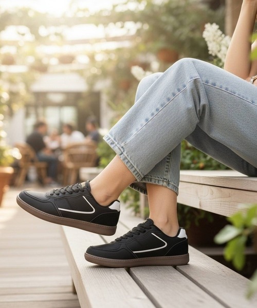 EDWIN（エドウィン）の「EDWIN スニーカー（スニーカー・レディース・アイボリー/ブラック・23cm/23.5cm/24cm/24.5cm）」の3枚目の写真