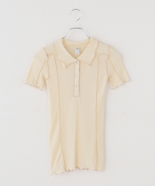 BASERANGE（ベースレンジ）の「【BASERANGE/ベースレンジ】OMATO POLO TEE SHIRT（Tシャツ/カットソー・レディース・ホワイト系その他/ブラック・SMALL）」の2枚目の写真