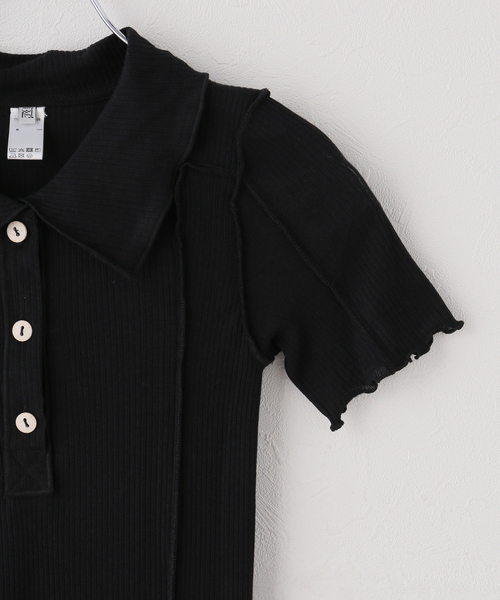 BASERANGE（ベースレンジ）の「【BASERANGE/ベースレンジ】OMATO POLO TEE SHIRT（Tシャツ/カットソー・レディース・ホワイト系その他/ブラック・SMALL）」の4枚目の写真