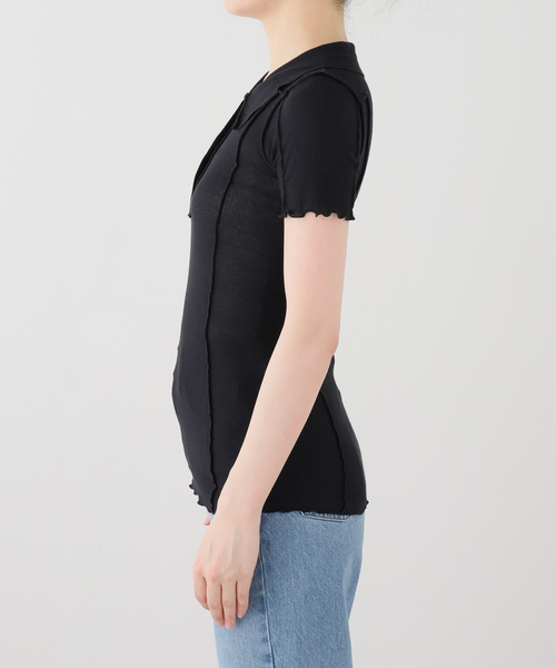 BASERANGE（ベースレンジ）の「【BASERANGE/ベースレンジ】OMATO POLO TEE SHIRT（Tシャツ/カットソー・レディース・ホワイト系その他/ブラック・SMALL）」の11枚目の写真