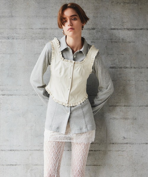 MAISON SPECIAL(メゾンスペシャル)の「【2026Autumn PRE-ORDER】(Yurika Nakano Collaboration) Whipped Cream Bustier/(ナカノユリカコラボ)ホイップクリームビスチェ(その他トップス・レディース・ブラック/ブラウン/ホワイト・36/38)」の2枚目の写真