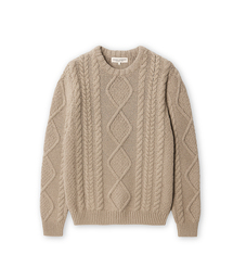 ARAN CREW-NECK SWEATER (BEIGE)
