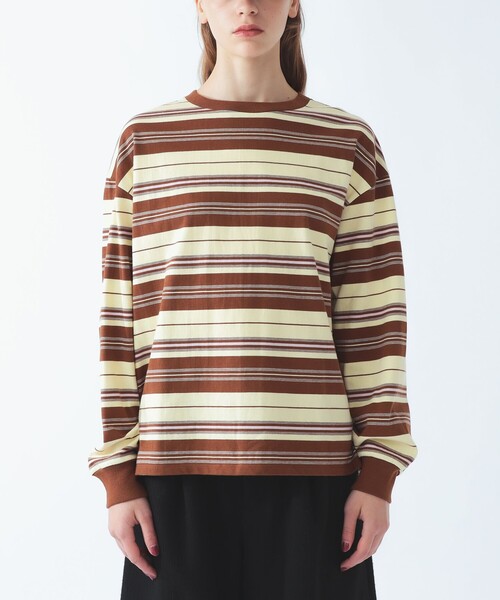 Ray BEAMS(レイビームス)の「マルチボーダー ビッグ Tシャツ(Tシャツ/カットソー・レディース・クリーム/ライトブルー・ONE SIZE)」の7枚目の写真
