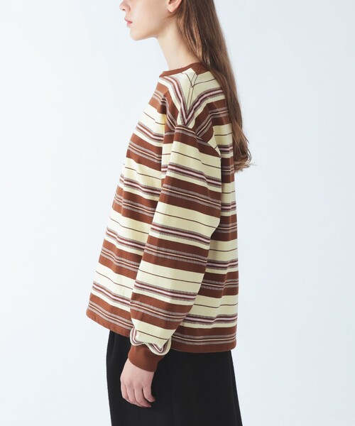 Ray BEAMS(レイビームス)の「マルチボーダー ビッグ Tシャツ(Tシャツ/カットソー・レディース・クリーム/ライトブルー・ONE SIZE)」の8枚目の写真
