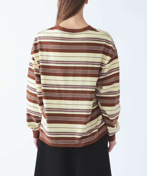 Ray BEAMS(レイビームス)の「マルチボーダー ビッグ Tシャツ(Tシャツ/カットソー・レディース・クリーム/ライトブルー・ONE SIZE)」の9枚目の写真