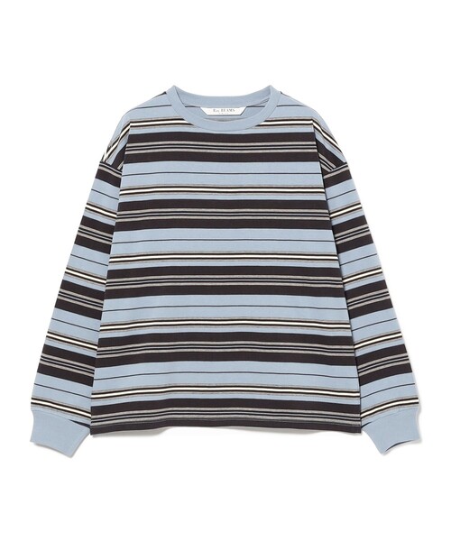 Ray BEAMS(レイビームス)の「マルチボーダー ビッグ Tシャツ(Tシャツ/カットソー・レディース・クリーム/ライトブルー・ONE SIZE)」の16枚目の写真