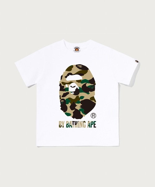 A BATHING APE(アベイシングエイプ)の「1ST CAMO BY BATHING APE TEE(Tシャツ/カットソー・キッズ・ブラック×グリーン/ホワイト×グリーン/ホワイト×イエロー・120/110/130/100/140)」の1枚目の写真