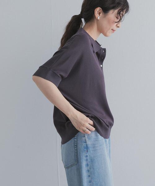 URBAN RESEARCH DOORS(アーバンリサーチドアーズ)の「『接触冷感』衿付きドルマンニット(ニット/セーター・レディース・チャコールグレー/ベージュ/ライトブルー・FREE)」の16枚目の写真