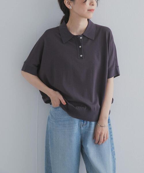 URBAN RESEARCH DOORS(アーバンリサーチドアーズ)の「『接触冷感』衿付きドルマンニット(ニット/セーター・レディース・チャコールグレー/ベージュ/ライトブルー・FREE)」の17枚目の写真