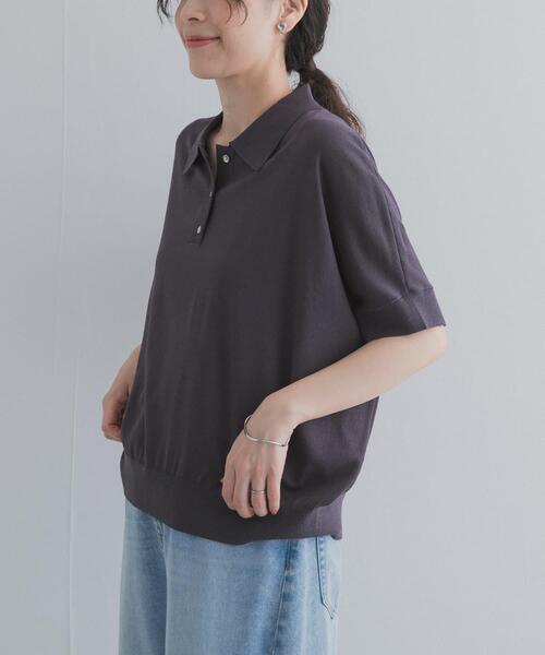 URBAN RESEARCH DOORS(アーバンリサーチドアーズ)の「『接触冷感』衿付きドルマンニット(ニット/セーター・レディース・チャコールグレー/ベージュ/ライトブルー・FREE)」の20枚目の写真