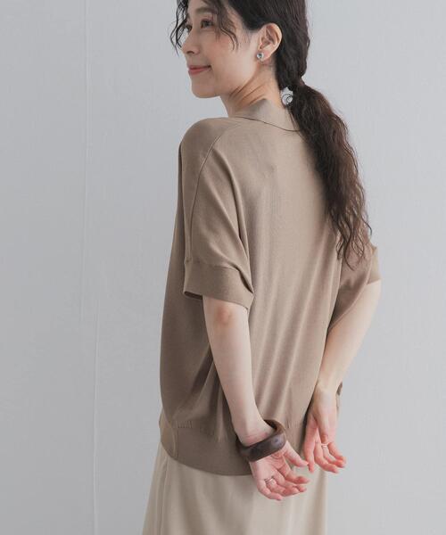 URBAN RESEARCH DOORS(アーバンリサーチドアーズ)の「『接触冷感』衿付きドルマンニット(ニット/セーター・レディース・チャコールグレー/ベージュ/ライトブルー・FREE)」の9枚目の写真