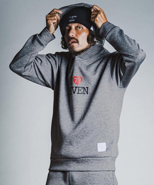 seventy seven（セブンティセブン）の「mpa4176- cardboard P-O hoodie (I love seven) パーカー(7726W050)（パーカー・メンズ・ブラック/ネイビー/トップグレー・S/M/L/XL）」の4枚目の写真